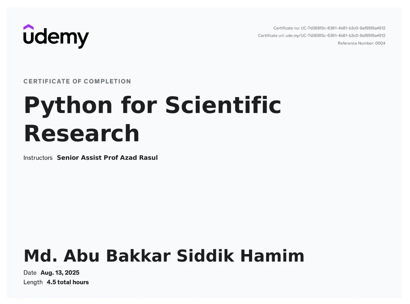 Python for Scientific Research